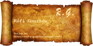 Réfi Gusztáv névjegykártya